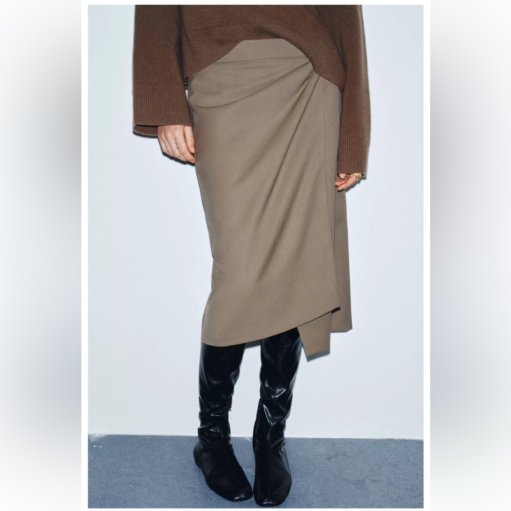NWT ZARA FLOWY WRAP SKIRT ZW COLLECTION SIZE XS - Picture 8 of 11